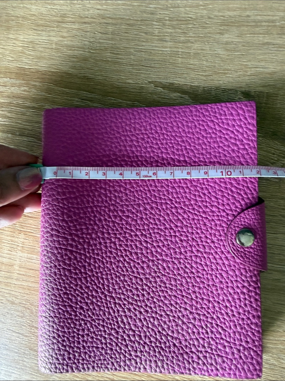 Hermes Purple Pebbled Leather Wallet with Snap